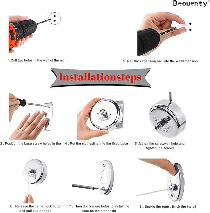 Dry-Ease⢠- The Retractable Cloth Drying line - Stainless Steel|š„FLAT 50% SAVINGš„